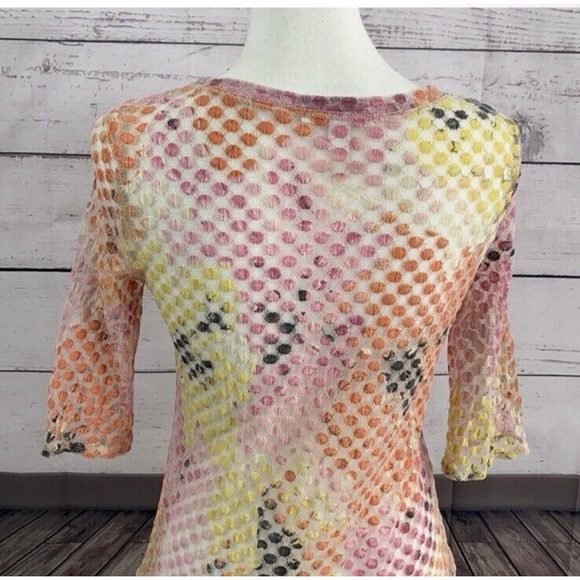 John Paul Richard Top Blouse Womens Large Multicolor Mesh Knit Costal Breathable - Picture 6 of 12